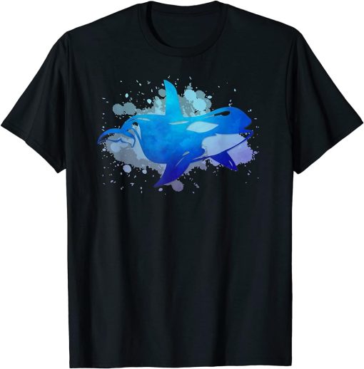 Orca Killer Whale Dolphin Retro Vintage Artistic Orca Whale T-Shirt