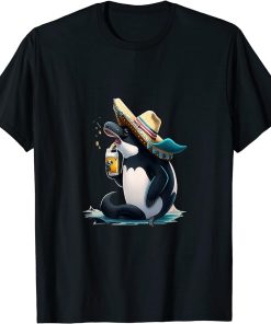 Cute Orca Animal Lovers Orca Drinking Beer T-Shirt