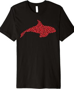 Orca Fish Lover Heart Shape Orca Valentine"s Day Premium T-Shirt