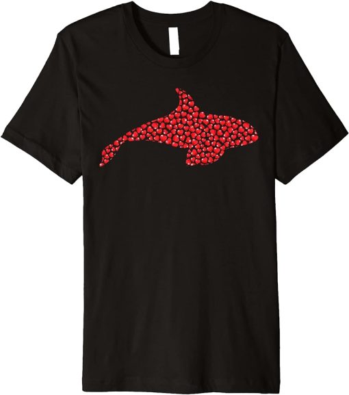 Orca Fish Lover Heart Shape Orca Valentine"s Day Premium T-Shirt