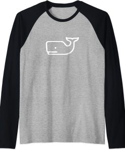 Whale Shark Beluga Orca Navy T-Shirt Raglan Baseball Tee