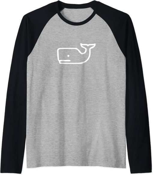 Whale Shark Beluga Orca Navy T-Shirt Raglan Baseball Tee