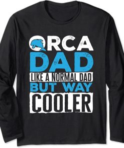 Funny Orca Dad Graphic for Boys Men Dads Whale Long Sleeve T-Shirt